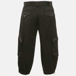 مملوكة مسبقًا Fendi Black Satin Zip Detail Cargo Pants XS 