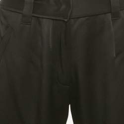 مملوكة مسبقًا Fendi Black Satin Zip Detail Cargo Pants XS 