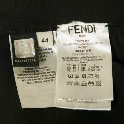 مملوكة مسبقًا Fendi Black Satin Zip Detail Cargo Pants XS 