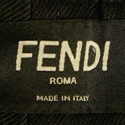 Pre Owned بنطلون جينز فيندي رقعة شعار FF على الدينيم الأسود مقاس صغير / عرض الخصر 31 بوصة