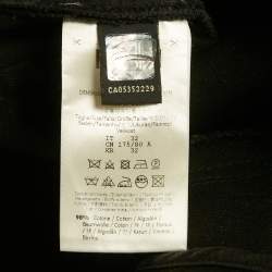 Pre Owned بنطلون جينز فيندي رقعة شعار FF على الدينيم الأسود مقاس صغير / عرض الخصر 31 بوصة