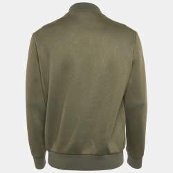 Pre Owned Fendi Green Monster Eyes Neoprene Zip-Up Jacket L