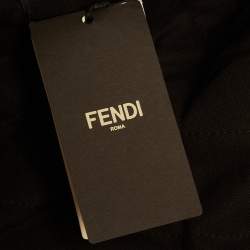 Pre Owned جاكيت فيندي دنيم أزرق مع حواف شيرلينج مقاس كبير جداً (اكس لارج)