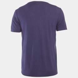 مملوكة مسبقًا Fendi Blue Logo Applique Jersey T-Shirt L