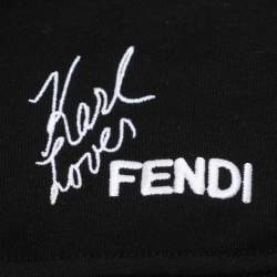 مملوكة مسبقًا Fendi x Karl Lagerfeld Black Knit Sweatshirt XL