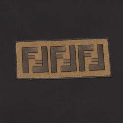 Pre Owned تي شيرت فندي أسود بتطريز شعار أف أف قماش جيرسي مقاس كبير جداً