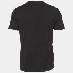 Pre Owned تي شيرت فندي أسود بتطريز شعار أف أف قماش جيرسي مقاس كبير جداً