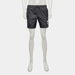 Pre Owned Fendi Black Nylon Karl Lagerfeld Swim Shorts S