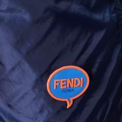 Pre Owned شورت سباحة فيندي نايلون بترقيع شعار فيندي أزرق كحلي مقاس صغير