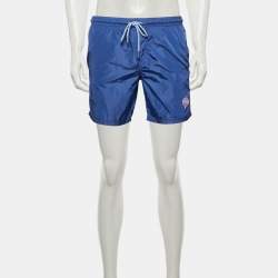 Pre Owned شورت سباحة فيندي نايلون بترقيع شعار فيندي أزرق كحلي مقاس صغير