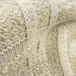 Pre Owned بلوفر فندي قطني كتان نايلون مقاس 46 أبيض