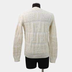 Pre Owned بلوفر فندي قطني كتان نايلون مقاس 46 أبيض