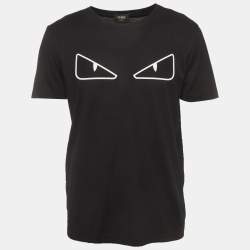 Pre Owned Fendi Black Bag Bugs Appliqué Jersey Crewneck T-Shirt XXL