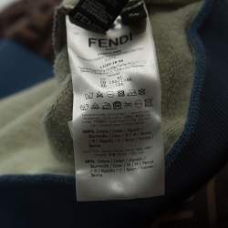 Fendi Multicolor Monogram Print Jersey Logo Applique Sweatshirt XL