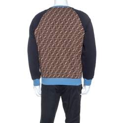 Fendi Multicolor Monogram Print Jersey Logo Applique Sweatshirt XL