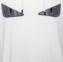 Pre Owned Fendi Off White Bad Bugs Eye Applique Knit Hoodie L