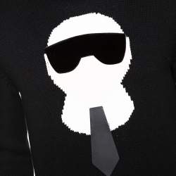 مملوكة مسبقًا سوي تر فندي "كارليتو" برقبة مرتفعة تريكو انتارسيا كشمير أسود مقاس وسط (ميديوم)