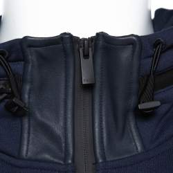 Pre Owned Fendi Navy Blue Knit Concealed Hooded Zip Front Jacket M