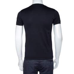 Pre Owned Fendi Black Monster Appliqued Cotton Crew Neck T-Shirt XS