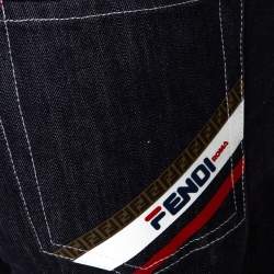 Pre Owned Fendi X Fila Logo Mania Indigo Denim Straight Fit Jeans M