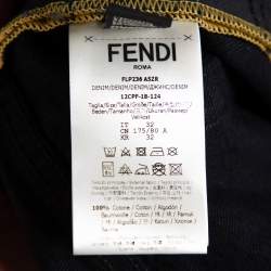 Pre Owned Fendi Black Denim Folded Hem Straight Leg Jeans M