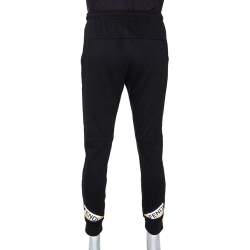 Pre Owned Fendi Black Knit Monster Eyes Detail Track Pants M