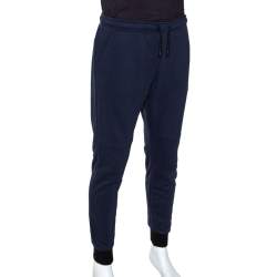 Fendi Navy Blue Knit Monster Eye Cuff Detail Track Pants L