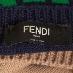 مملوكة مسبقًا Fendi Bicolor Family Embroidered Wool Knit Pullover M