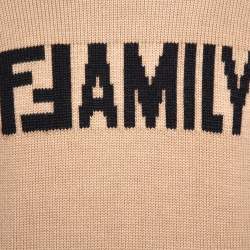 مملوكة مسبقًا Fendi Bicolor Family Embroidered Wool Knit Pullover M