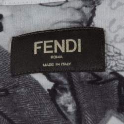 Pre Owned Fendi Monochrome Cotton Jersey Karl Collage Print T-Shirt S