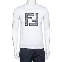 Fendi White Light Jersey Mesh Logo Applique T-Shirt S Fendi | TLC