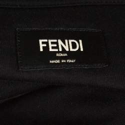Fendi Black Cotton Bag Bugs Motif Embroidered Crew Neck T-Shirt M