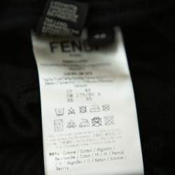Fendi Black Cotton Logo Side Stripe Detail Paneled Joggers M