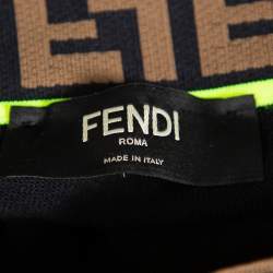 Pre Owned Fendi Black Wool Zucca Logo Collar Detail Jumper 3XL