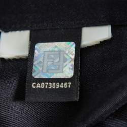 Pre Owned Fendi Black Zucca Gradient Printed Silk Short Sleeve Shirt XL 