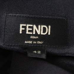 Pre Owned Fendi Black Zucca Gradient Printed Silk Short Sleeve Shirt XL 