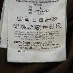 Pre Owned Fendi Brown Cotton Logo Applique Crewneck T-Shirt L