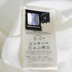 Pre Owned Fendi White Logo Patched Cotton Crewneck T-Shirt S