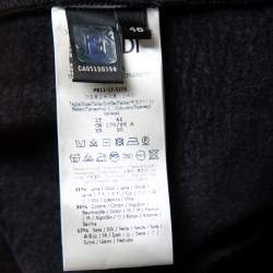 Pre Owned هودي فندي تفاصيل شريط شعار حرير وصوف أسود مقاس صغير