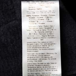 Pre Owned هودي فندي تفاصيل شريط شعار حرير وصوف أسود مقاس صغير