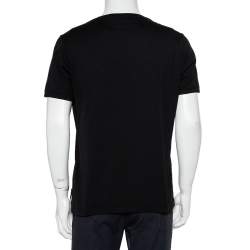 Pre Owned Fendi Black Cotton Diabolic Eyes Embellished T-Shirt XL