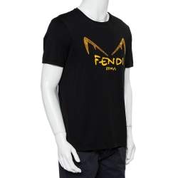 Indtil nu periode Fremsyn Fendi Black Cotton Diabolic Eyes Embellished T-Shirt XL Fendi | TLC
