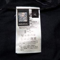 Pre Owned تي شيرت فندي رقبة مستديرة تفاصيل شعار قطن أسود مقاس كبير جداً