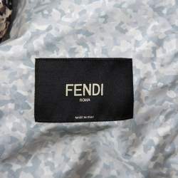 Fendi Grey Bag Bugs Printed Synthetic Monster Eye Patch Detail Hooded Jacket S 
