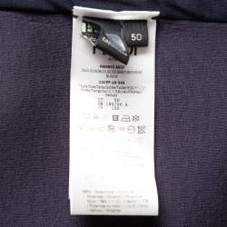 Fendi Midnight Blue Neoprene Logo Printed Bomber Jacket L