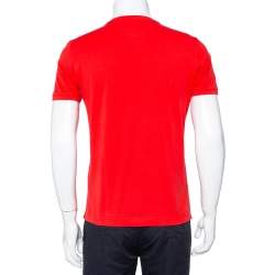 Fendi Red Monster Eye Printed Cotton Crewneck T-Shirt M