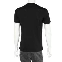 Pre Owned Fendi Black Logo Printed Cotton Knit Crewneck T-Shirt S