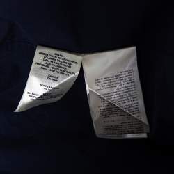 مملوكة مسبقًا Fendi Navy Blue Cotton Zucca Monogram Collar Detail Shirt XL