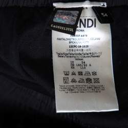 Fendi Black Synthetic Monogram & Pequin Motif Track Pants XXL 