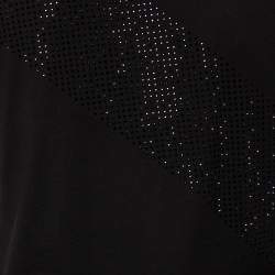 Pre Owned Fendi Black Cotton Bag Bug Embellished Short Sleeve T-Shirt XS